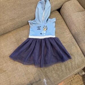 Bluey Themed Hooded Dress (2T)
